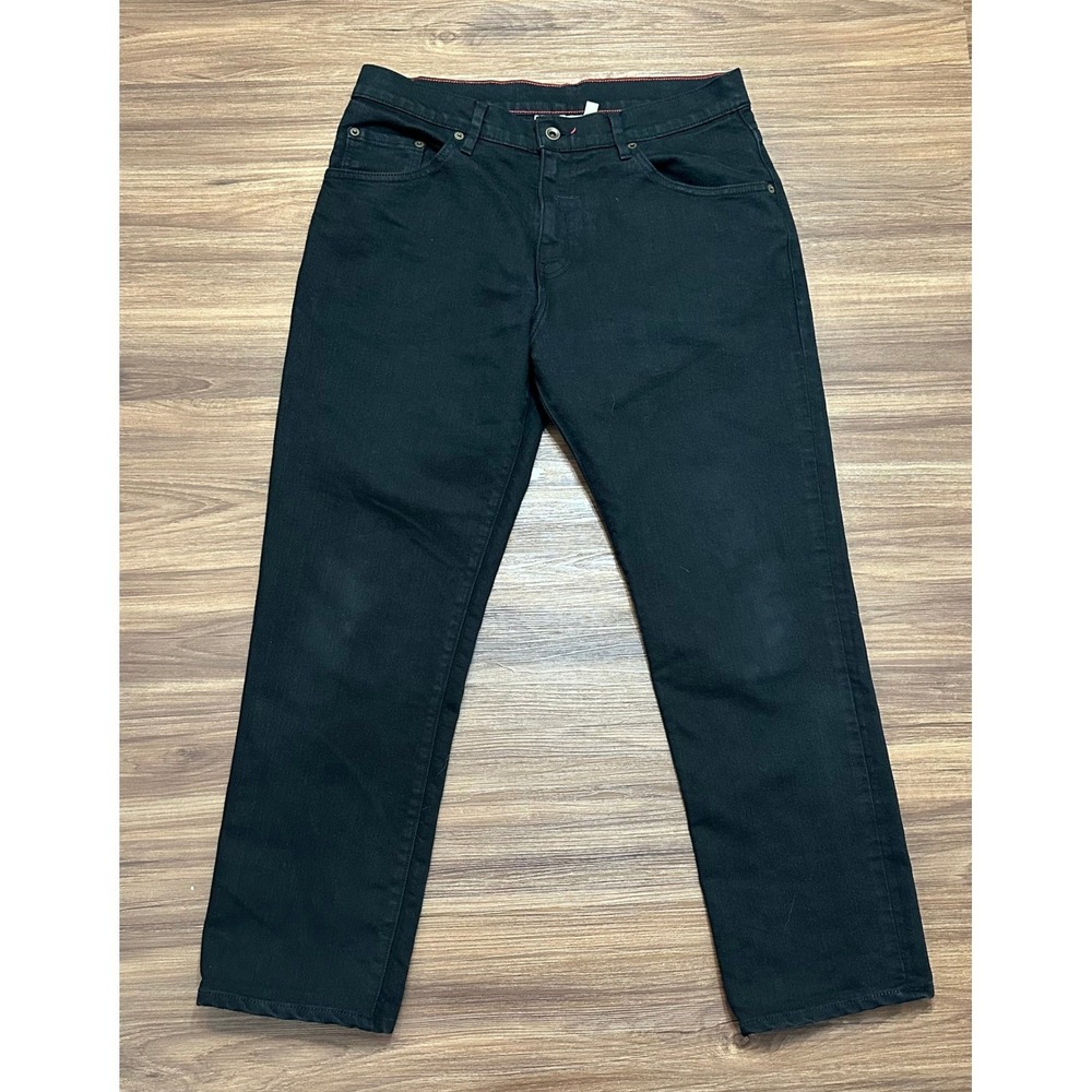 Raleigh Denim Alexander Mens Black Straight Leg Jeans Size 32 Handcrafted USA